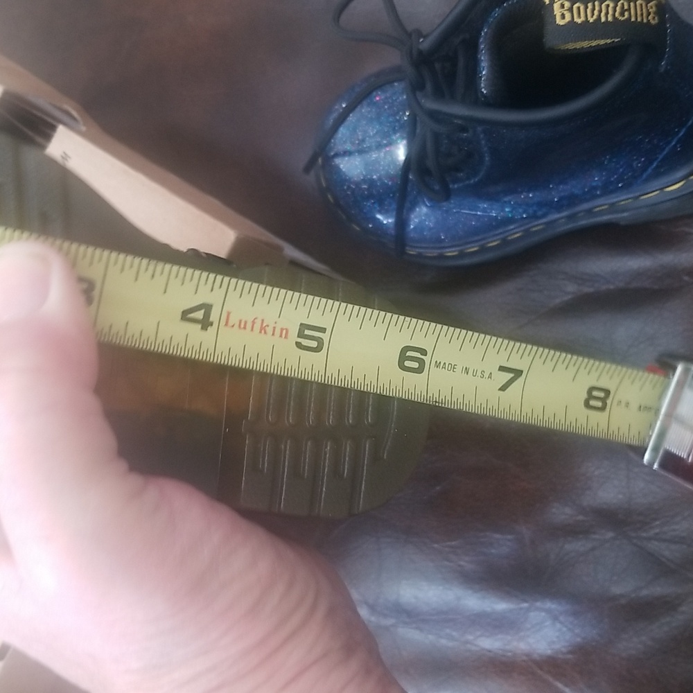 Dr Martens 1460 Blue Cosmic Glitter Boots - Picture 9 of 15